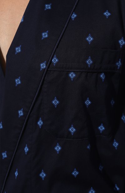 Хлопковый халат DEREK ROSE темно-синего цвета по цене 39500 руб., арт. 5505, фото 5 Хлопковый халат DEREK ROSE, арт. 5505, фото 5