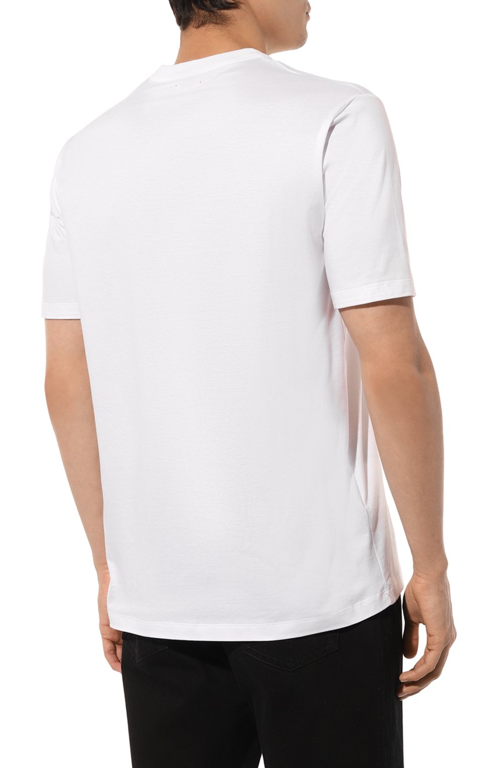 Хлопковая футболка KITON белого цвета по цене 43100 руб., арт. UMC023H08800, фото 4 Хлопковая футболка KITON, арт. UMC023H08800, фото 4