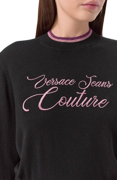 Пуловер VERSACE JEANS COUTURE черного цвета по цене 37150 руб., арт. 79HAFM20/CMH62, фото 5 Пуловер VERSACE JEANS COUTURE, арт. 79HAFM20/CMH62, фото 5