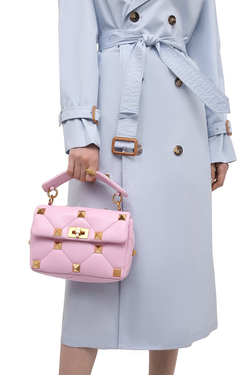 Сумка roman stud medium VALENTINO розового цвета по цене 369000 руб., арт. WW2B0I82/BSF, фото 2 Сумка roman stud medium VALENTINO, арт. WW2B0I82/BSF, фото 2