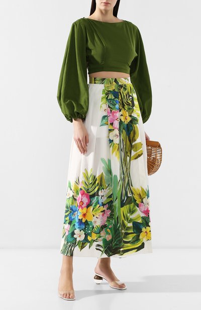 Юбка с принтом SARA ROKA зеленого цвета по цене 41150 руб., арт. ARIZA96/SS19-31, фото 2 Юбка с принтом SARA ROKA, арт. ARIZA96/SS19-31, фото 2
