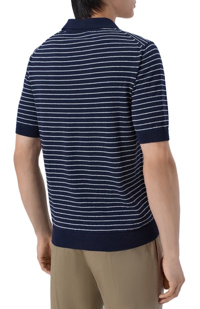 Хлопковое поло ANDREA CAMPAGNA темно-синего цвета по цене 36200 руб., арт. M5426-8029, фото 4 Хлопковое поло ANDREA CAMPAGNA, арт. M5426-8029, фото 4