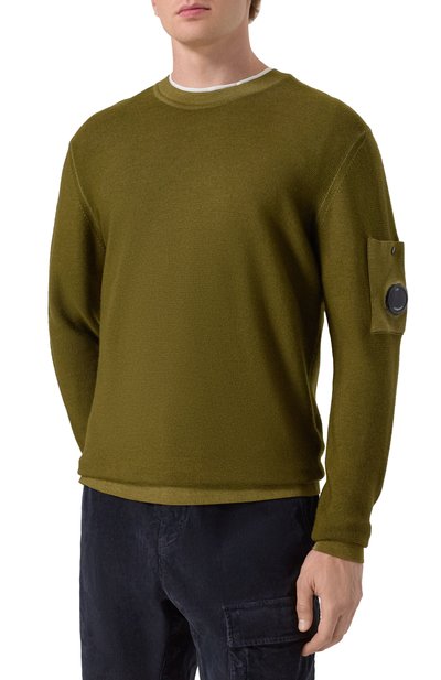 Шерстяной джемпер C.P. COMPANY хаки цвета по цене 39950 руб., арт. 19CMKN228A003247F, фото 3 Шерстяной джемпер C.P. COMPANY, арт. 19CMKN228A003247F, фото 3