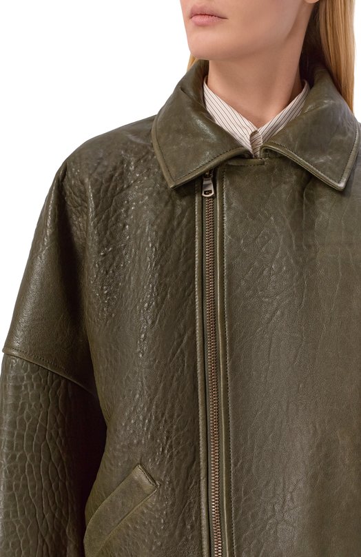 Утепленная кожаная куртка Petar Petrov S26LJ2 Зелёный  S26LJ2 Фото 5