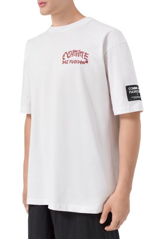 Хлопковая футболка Comme des Fuckdown CFABW01517 Белый  CFABW01517 Фото 3