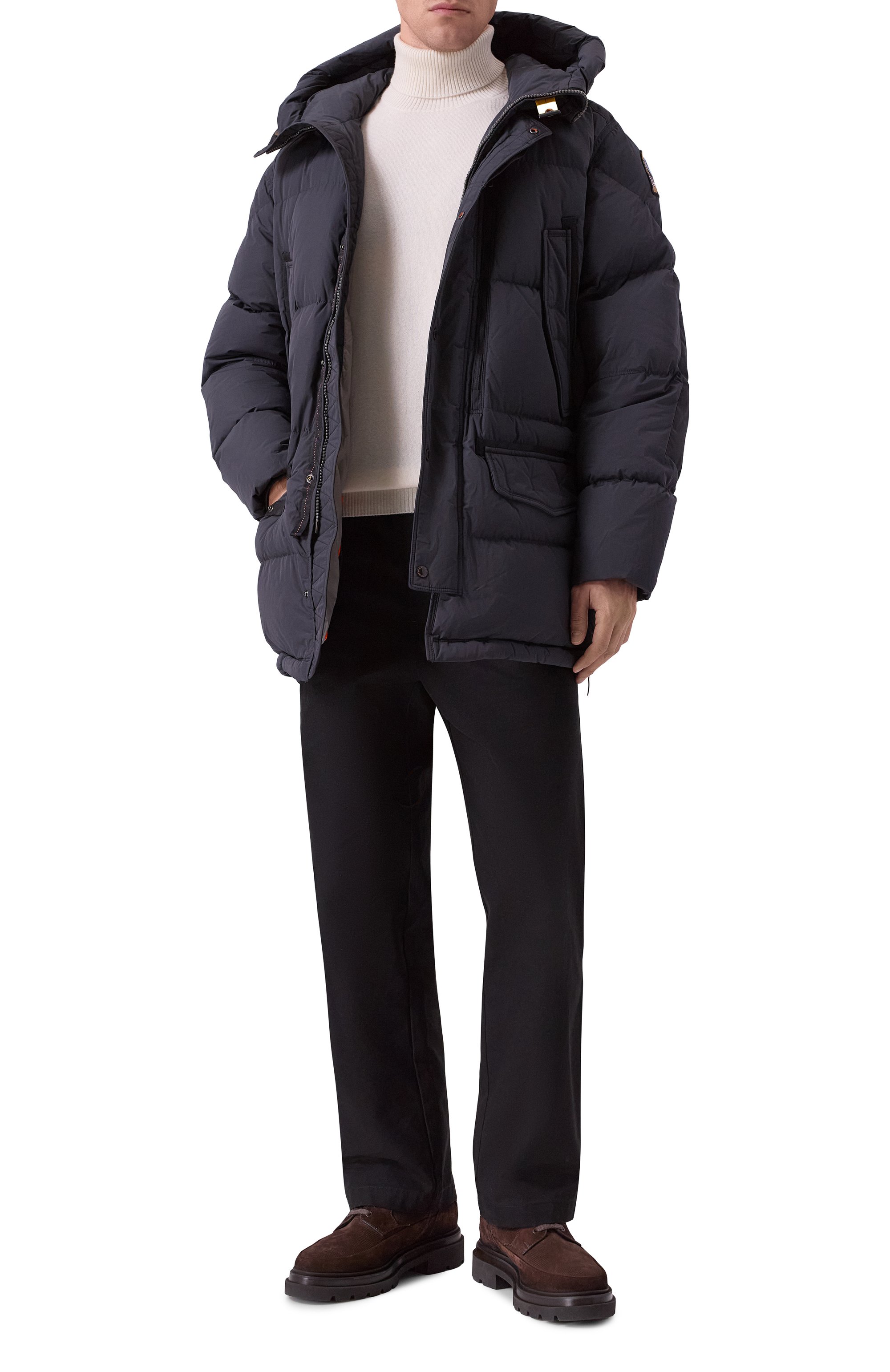 Пуховик PARAJUMPERS темно-серого цвета по цене 127500 руб., арт. 25WMPMPUHF03, фото 2 Пуховик PARAJUMPERS, арт. 25WMPMPUHF03, фото 2