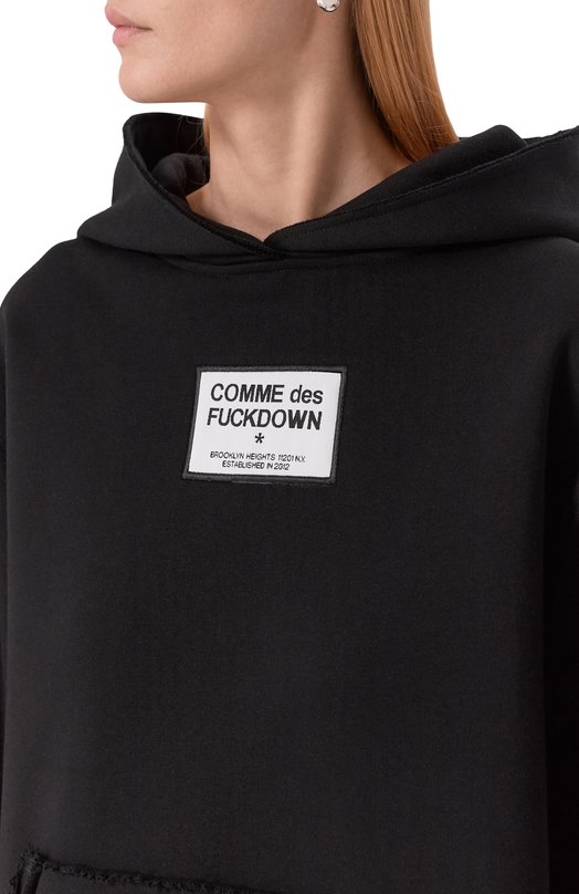 Хлопковое худи Comme des Fuckdown CFABW01362 Чёрный  CFABW01362 Фото 5