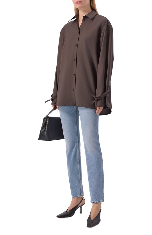 Шерстная рубашка TOTEME 261-WRT0622-FB0552 Коричневый  261-WRT0622-FB0552 Фото 2