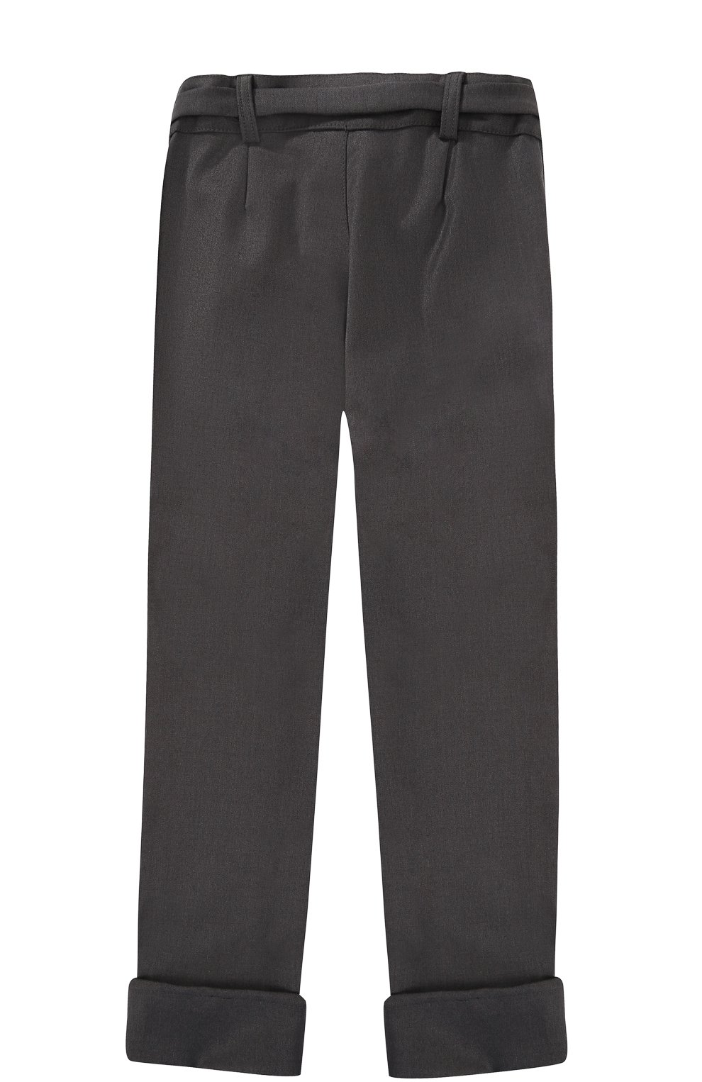 Брюки прямого кроя с защипами и поясом ALETTA темно-серого цвета по цене 11450 руб., арт. AF555088N/4A-8A, фото 2 Брюки прямого кроя с защипами и поясом ALETTA, арт. AF555088N/4A-8A, фото 2