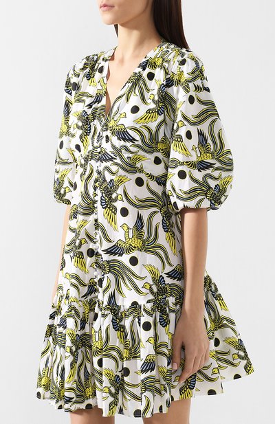 Хлопковое платье KENZO белого цвета по цене 58800 руб., арт. 2R012855J, фото 3 Хлопковое платье KENZO, арт. 2R012855J, фото 3