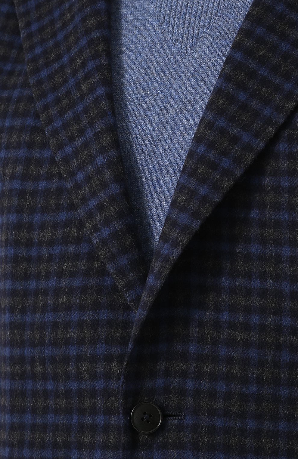 Однобортный шерстяной пиджак в клетку ZEGNA темно-синего цвета по цене 109500 руб., арт. 450712/1DS8G0, фото 5 Однобортный шерстяной пиджак в клетку ZEGNA, арт. 450712/1DS8G0, фото 5