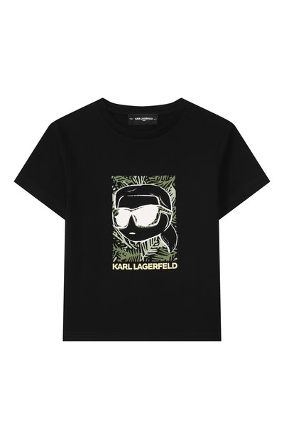 Хлопковая футболка KARL LAGERFELD KIDS, арт. Z31094