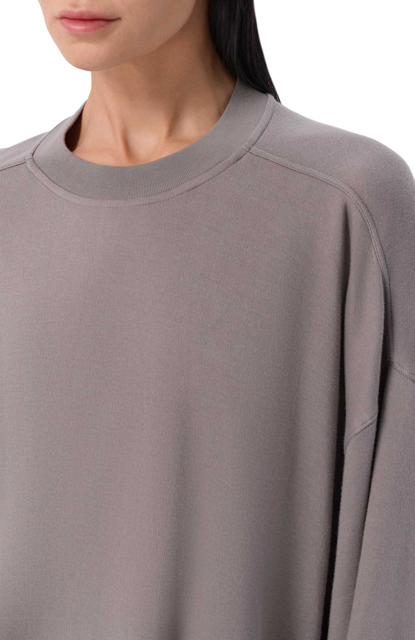 Хлопковая футболка RICK OWENS серого цвета по цене 69950 руб., арт. RP02F5204/JDC, фото 5 Хлопковая футболка RICK OWENS, арт. RP02F5204/JDC, фото 5