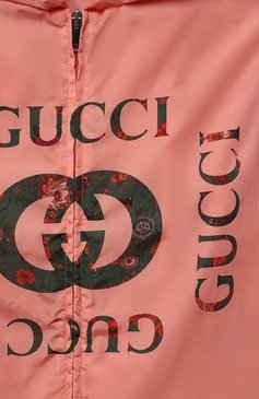 Детская ветровка с капюшоном GUCCI розового цвета, арт. 647462/XWANC | Фото 3 (Рукава: Длинные; Материал внешний: Синтетический материал; Региональные ограничения белый список (Axapta Mercury): RU; Материал сплава: Проставлено; Кросс-КТ: Демисезон, Ветровка; Драгоценные камни: Проставлено; Ростовка одежда: 10 - 11 лет | 140 - 146см, 4 года | 104 см, 5 лет | 110 см, 6 лет | 116 см, 8 лет | 128 см)