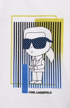 Детская хлопковая футболка KARL LAGERFELD KIDS белого цвета, арт. Z30041 | Фото 3 (Рукава: Короткие; Материал сплава: Проставлено; Материал внешний: Хлопок; Мальчики Кросс-КТ: Футболка-одежда; Драгоценные камни: Проставлено; Ростовка одежда: 7 лет | 122 см, 16 лет | 164 см, 13 - 15 лет | 158 см, 12 лет | 152 см, 9 лет | 134 см)