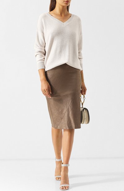 Кожаная юбка-карандаш с эластичным поясом BRUNELLO CUCINELLI, арт. M0NP0G2738, фото 2