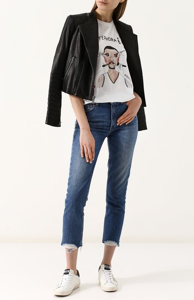 Хлопковая футболка с круглым вырезом и принтом UNFORTUNATE PORTRAIT, арт. STEPH0RA/SS TEE, фото 2