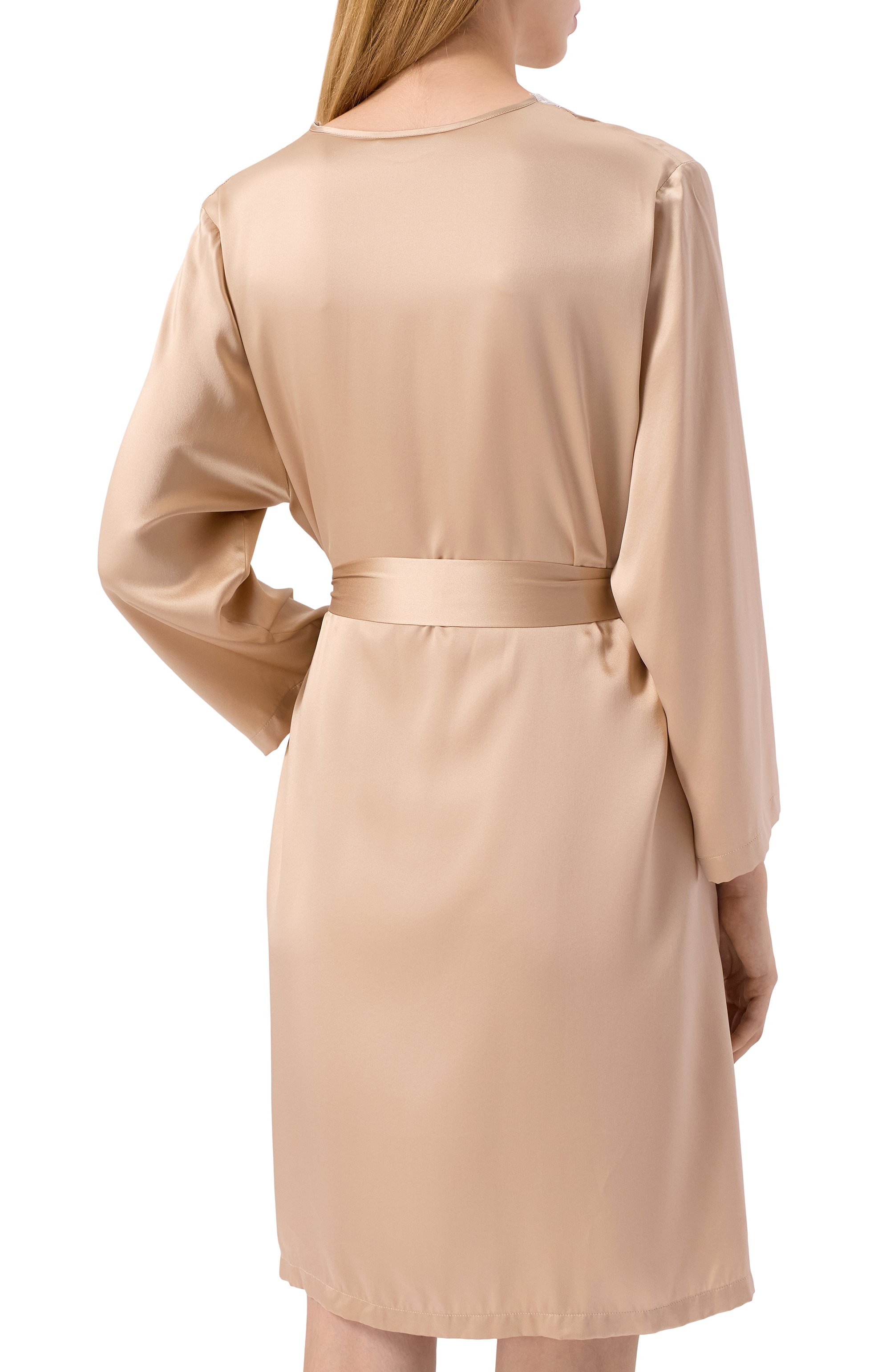 Шелковый халат EVA B.BITZER бежевого цвета по цене 54330 руб., арт. 29314463, фото 4 Шелковый халат EVA B.BITZER, арт. 29314463, фото 4