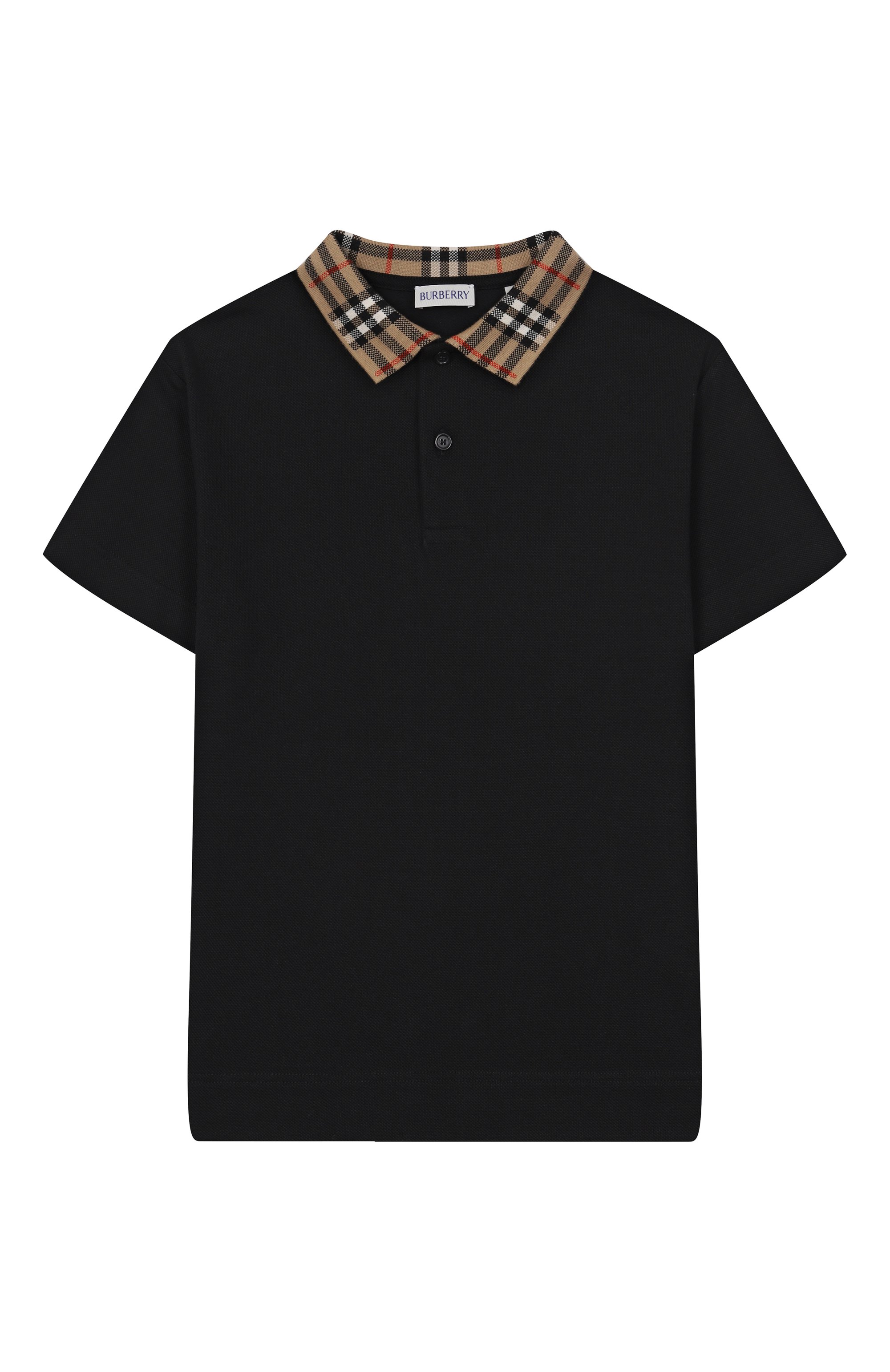 Хлопковое поло BURBERRY черного цвета по цене 29350 руб., арт. 8105570, фото 1 Хлопковое поло BURBERRY, арт. 8105570, фото 1