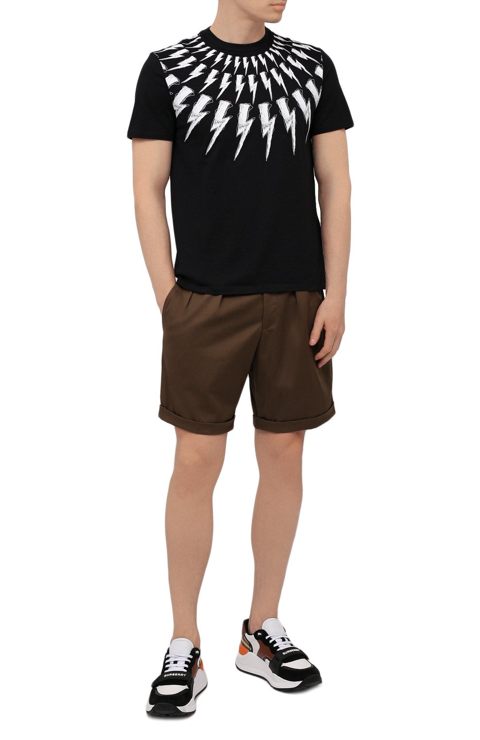 Хлопковые шорты NEIL BARRETT, арт. PBPA832/Q011, фото 2