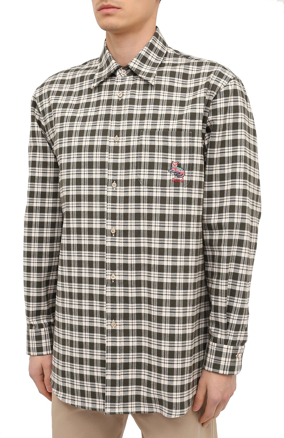 Хлопковая рубашка GUCCI, арт. 633460/ZAFD3, фото 3
