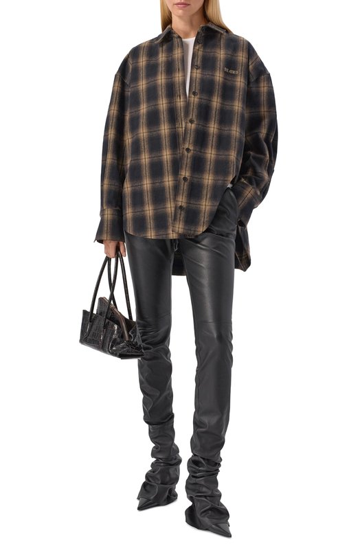 Хлопковая рубашка The Attico 260WCH00004/CCC124AA Коричневый  260WCH00004/CCC124AA Фото 2