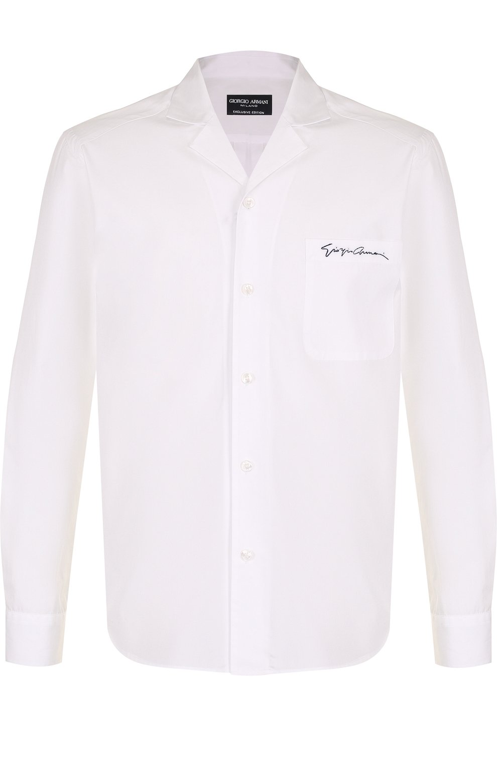 Хлопковая рубашка с отложным воротником GIORGIO ARMANI, арт. WSCVTT/WS27C, фото 1