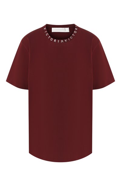Женская хлопковая футболка VICTORIA, VICTORIA BECKHAM, арт. JYVV 072E PAW19 C0TT0N JERSEY
