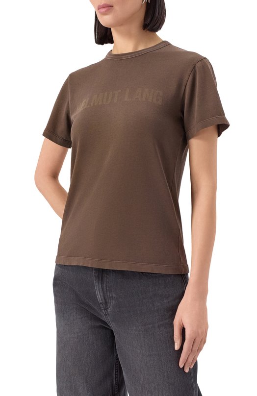 Хлопковая футболка Helmut Lang P05HW508 Коричневый  P05HW508 Фото 3