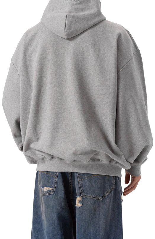 Хлопковая толстовка VETEMENTS UE54HD440G/1302 M0LLET0N Серый  UE54HD440G/1302 M0LLET0N Фото 4