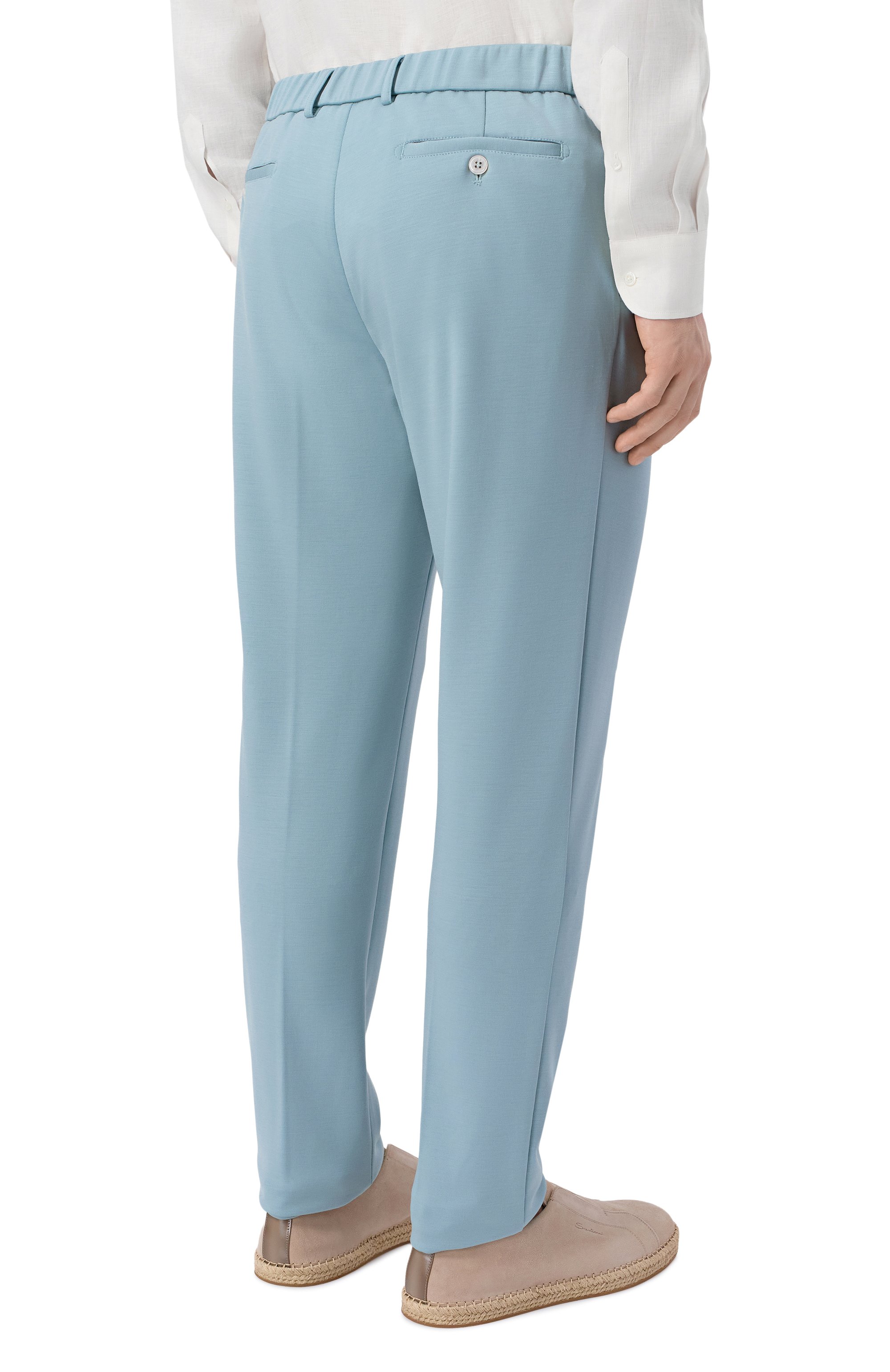 Шерстяные брюки MARCO PESCAROLO голубого цвета по цене 92900 руб., арт. EV0/53Y19, фото 4 Шерстяные брюки MARCO PESCAROLO, арт. EV0/53Y19, фото 4