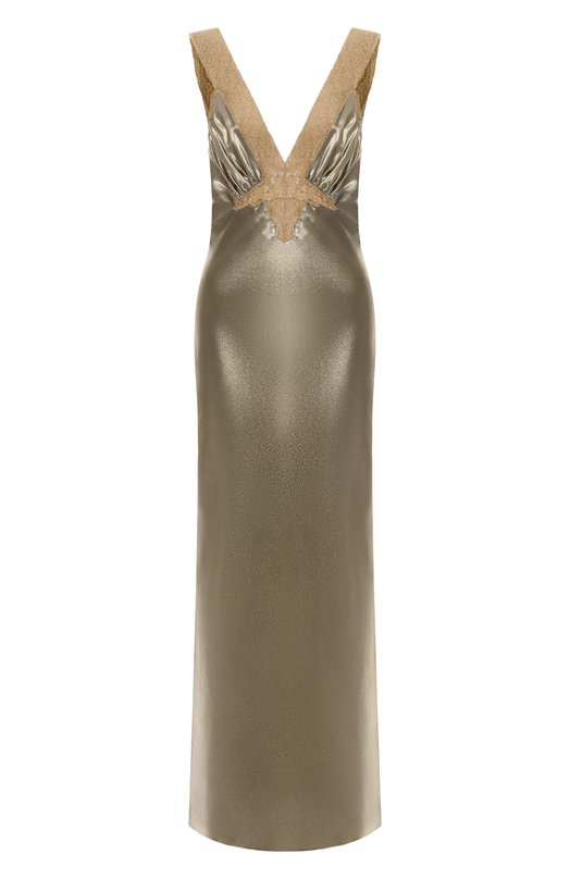 Шелковое платье Saint Laurent 795661/Y3G88 Бежевый 795661/Y3G88
