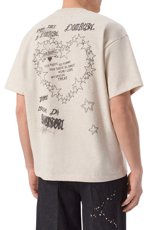 Хлопковая футболка DOMREBEL M TREATS/T-SHIRT Кремовый  M TREATS/T-SHIRT Фото 4