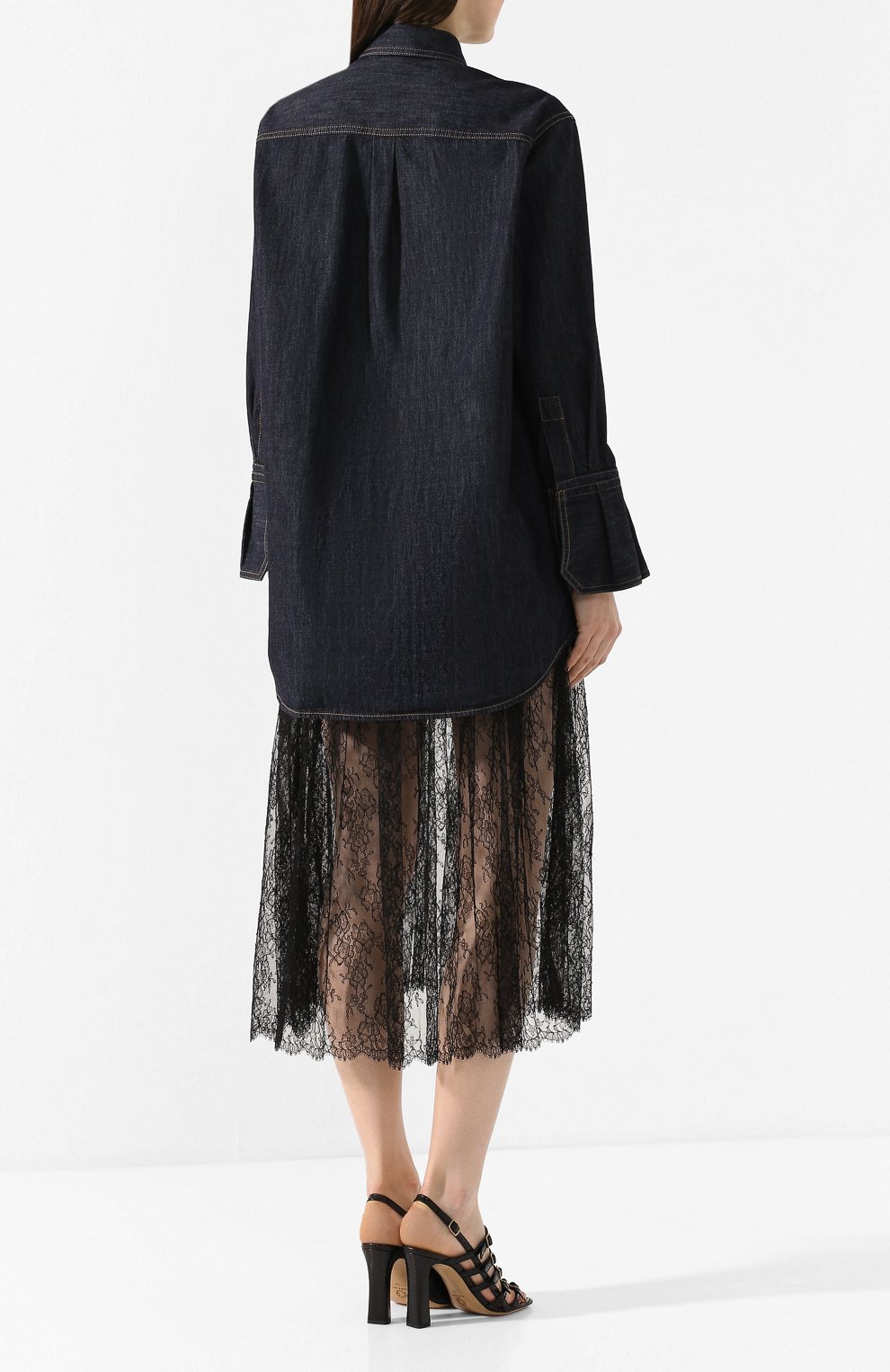 Джинсовое платье VALENTINO синего цвета по цене 239500 руб., арт. TB3DA01J55F, фото 4 Джинсовое платье VALENTINO, арт. TB3DA01J55F, фото 4
