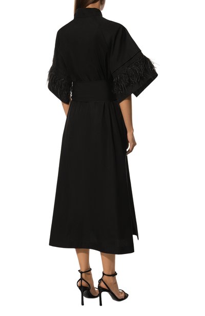 Хлопковое платье с отделкой перьями TEGIN, арт. SD2375-01, фото 4