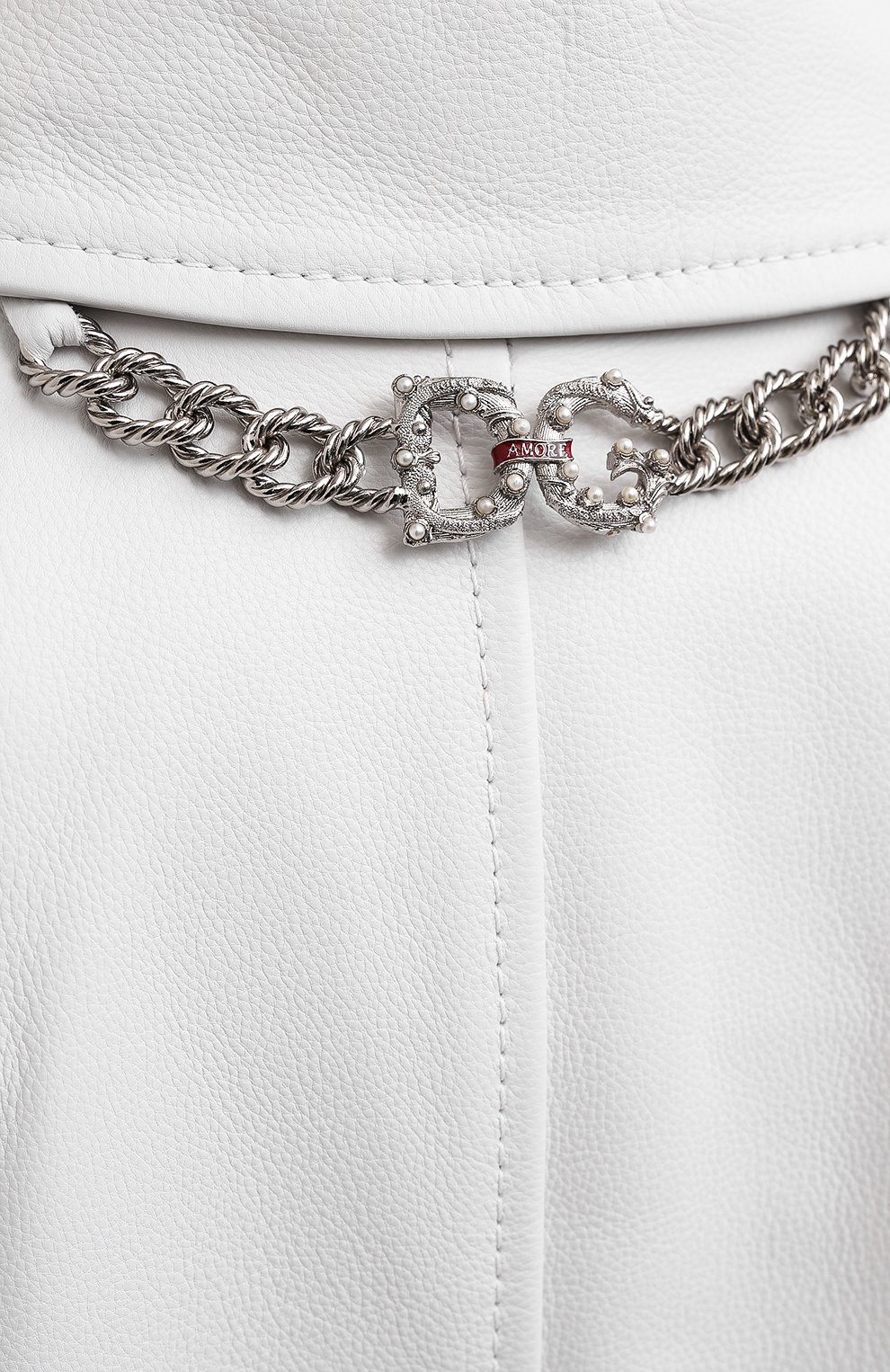 Кожаная куртка DOLCE & GABBANA белого цвета по цене 478500 руб., арт. F9H26L/HULF5, фото 6 Кожаная куртка DOLCE & GABBANA, арт. F9H26L/HULF5, фото 6