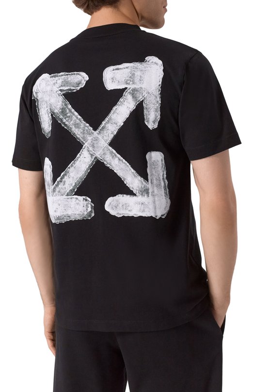 Хлопковая футболка Off-White 0MAA027S25JER00B Чёрный  0MAA027S25JER00B Фото 4