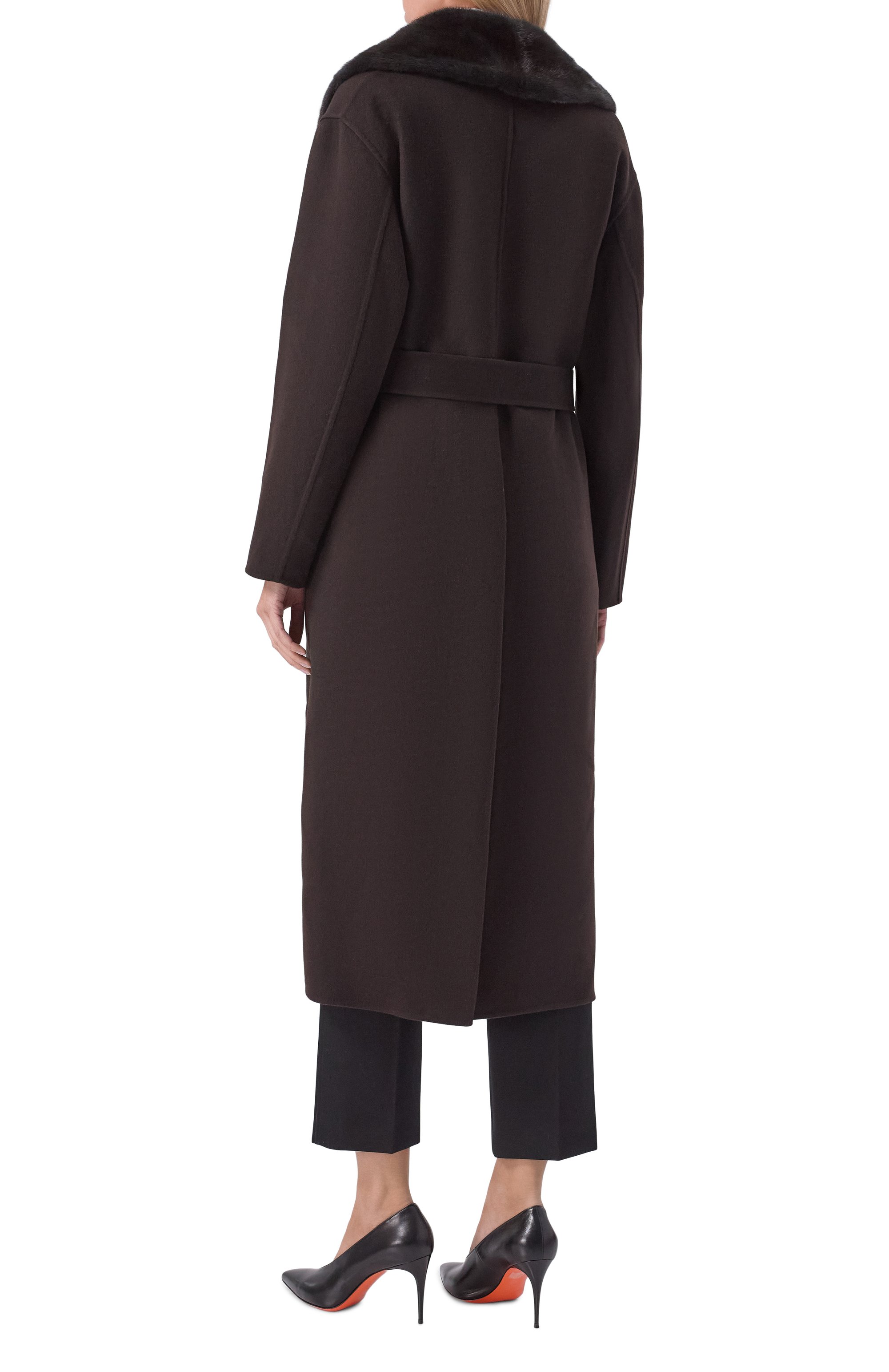Кашемировое пальто с отделкой из норки KITON, арт. D62682K05I38, фото 4