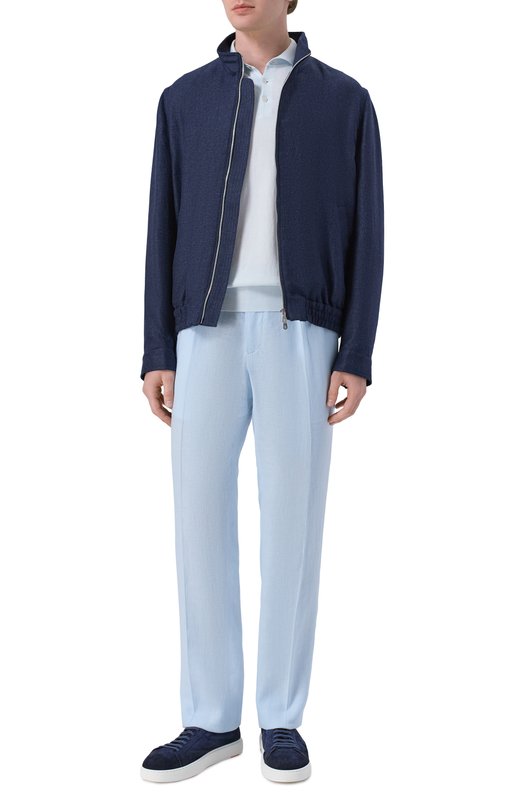 Льняные брюки Kiton UPN01H09690 Голубой  UPN01H09690 Фото 2