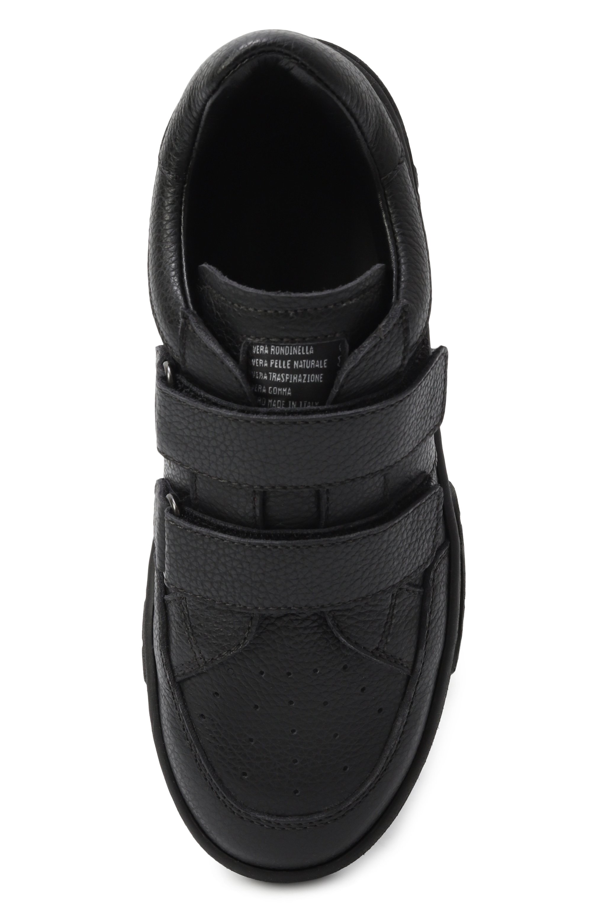 Кожаные кеды RONDINELLA черного цвета по цене 22250 руб., арт. 12271-1E/G0MMA/34-36, фото 4 Кожаные кеды RONDINELLA, арт. 12271-1E/G0MMA/34-36, фото 4