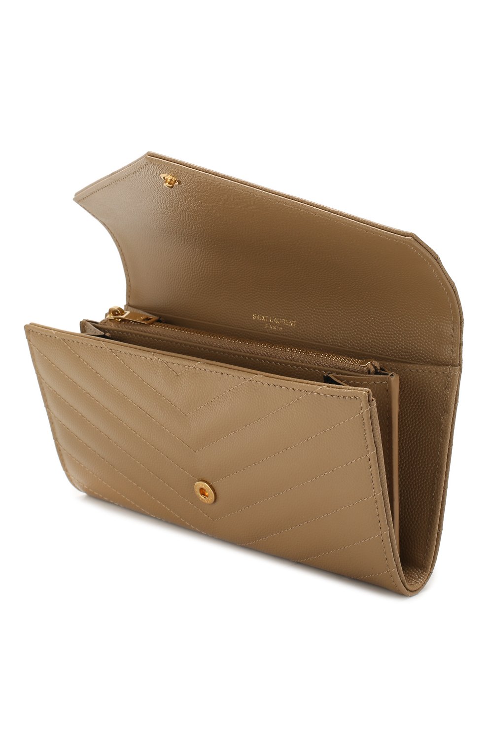 Кожаный кошелек monogram SAINT LAURENT бежевого цвета по цене 78850 руб., арт. 372264/B0W01, фото 3 Кожаный кошелек monogram SAINT LAURENT, арт. 372264/B0W01, фото 3