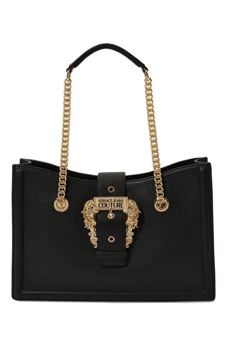 Женская сумка VERSACE JEANS COUTURE черного цвета, арт. 74VA4BFI/ZS413 | Фото 1 (Размер: medium; Сумки-технические: Сумки-шопперы; Материал: Текстиль)