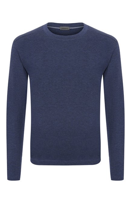 Мужская футболка ZIMMERLI темно-синего цвета, арт. 8010-43005 | Фото 1 (Рукава: Длинные; Длина (для топов): Стандартные; Драгоценные камни: Проставлено; Материал сплава: Проставлено; Материал внешний: Растительное волокно)