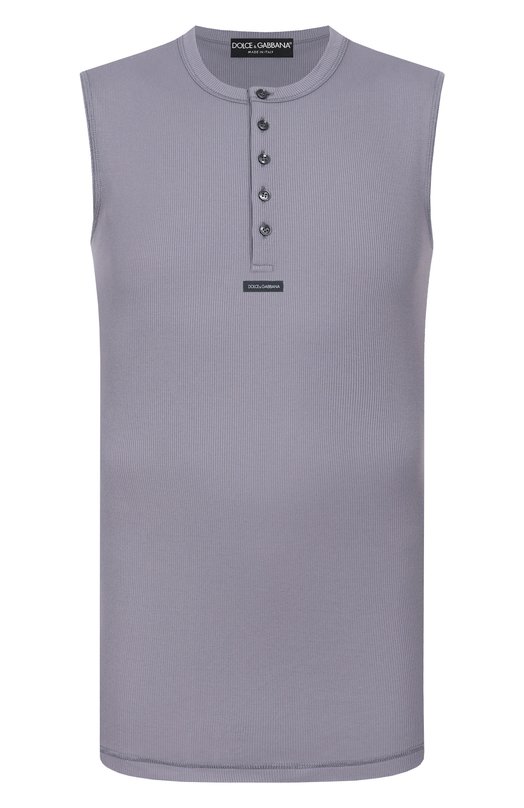 Хлопковая майка Dolce & Gabbana G8T09T/FU7AV Серый G8T09T/FU7AV