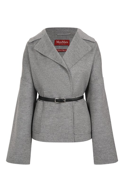 Полупальто из шерсти и кашемира Max Mara Studio BLASY Серый BLASY