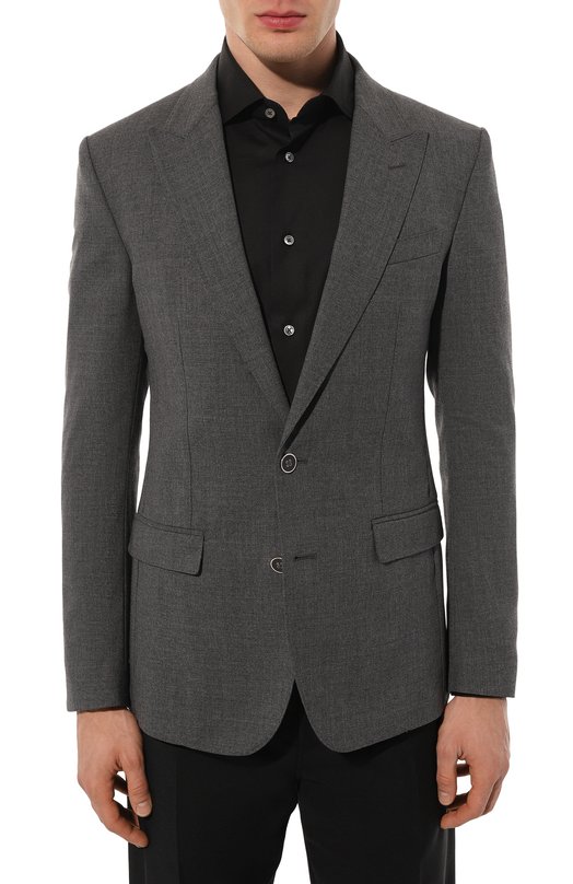 Шерстяной пиджак Dolce & Gabbana G2NW0T/FU28E Серый  G2NW0T/FU28E Фото 4