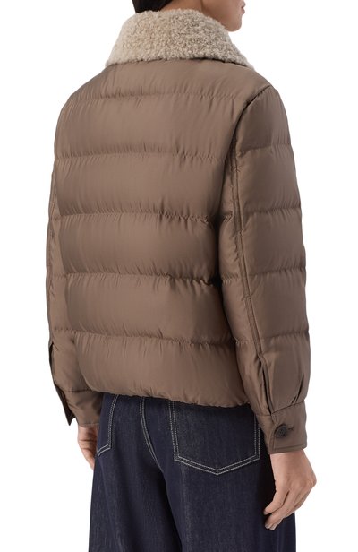 Шелковый пуховик с воротником из овчины MVST, арт. M26.1MW.0C26.1/F225 TECH SILK, фото 4