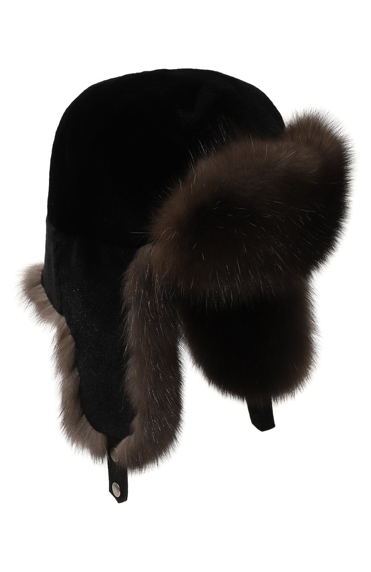 Мужская шапка-ушанка майкл из меха соболя и норки FURLAND коричневого цвета, арт. 0201431650002100002 | Фото 1 (Нос: Не проставлено; Материал: Натуральный мех)