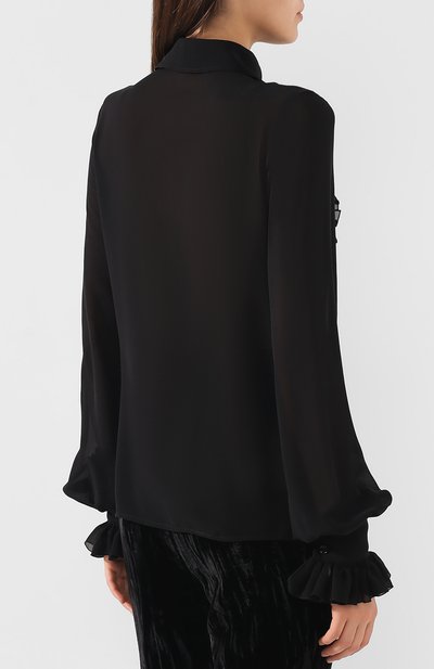 Шелковая блузка SAINT LAURENT, арт. 570746/Y059R, фото 4