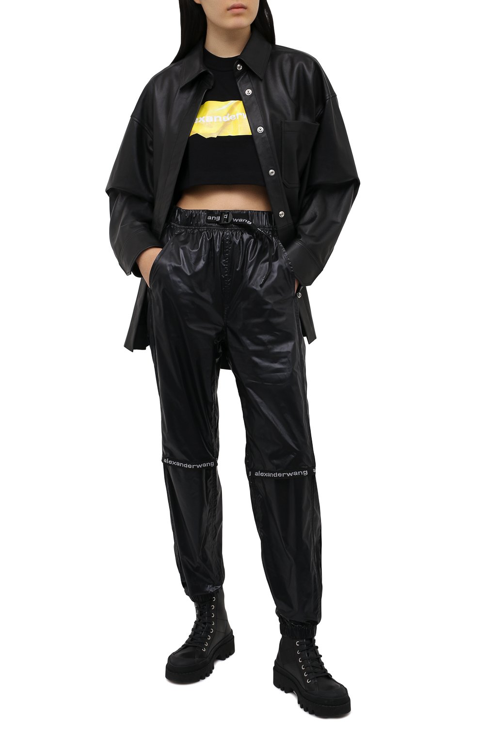 Хлопковая футболка ALEXANDER WANG черного цвета по цене 19950 руб., арт. 1CC2211002, фото 2 Хлопковая футболка ALEXANDER WANG, арт. 1CC2211002, фото 2